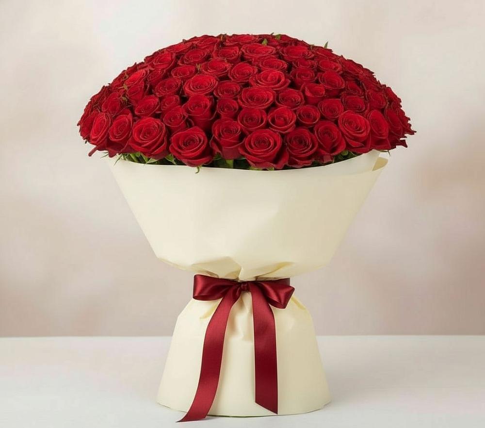 Букет 101 Красная роза Милано в Венцах