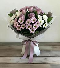 Букет цветов из:  Хризантемы и Розы #REPLACE_PRED# Венцах