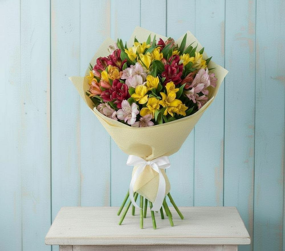 Букет цветов из: Альстромерии в Венцах