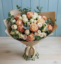 Букет цветов из:  Альстромерии и Розы #REPLACE_PRED# Венцах